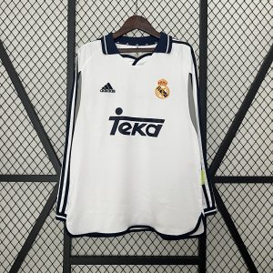 Real Madrid 00/01 Home Long Sleeve Retro Jersey