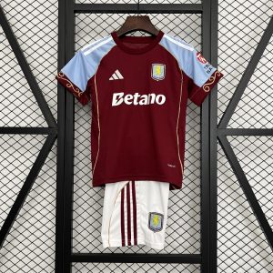 Aston Villa 25/26 Home Kids Kit
