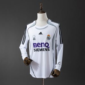 kb-212245521-1 Real Madrid 06/07 Home Long Sleeve Retro Jersey