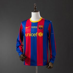 kb-212309798-1 Barcelona 10/11 Home Champions League League Edition Long Sleeve Retro Jersey