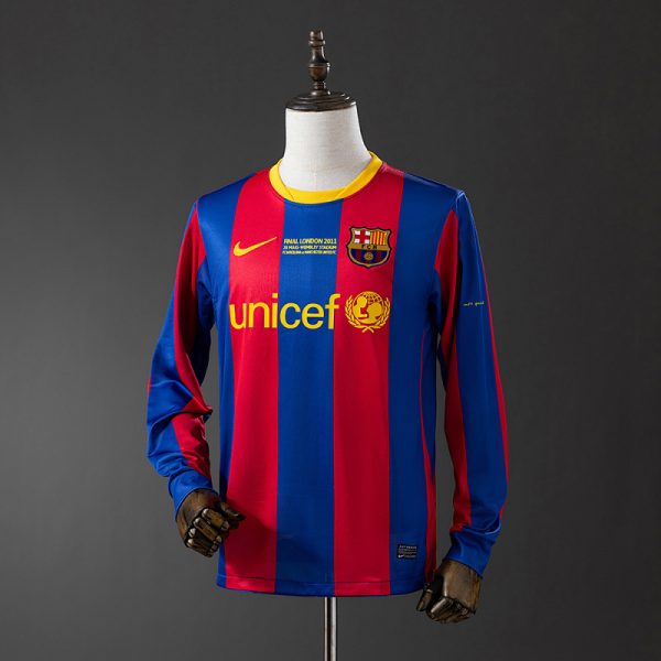 Barcelona 10/11 Home Champions League League Edition Long Sleeve Retro Jersey