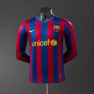 kb-212823523-1 Barcelona 09/10 Home Long Sleeve Player Version Retro Jersey