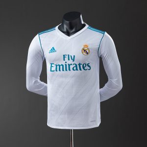 Real Madrid 17/18 Home Long Sleeve Player Version Retro Jersey