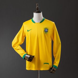 kb-213000738-1 Brazil 2006 Home Long Sleeve Retro Jersey