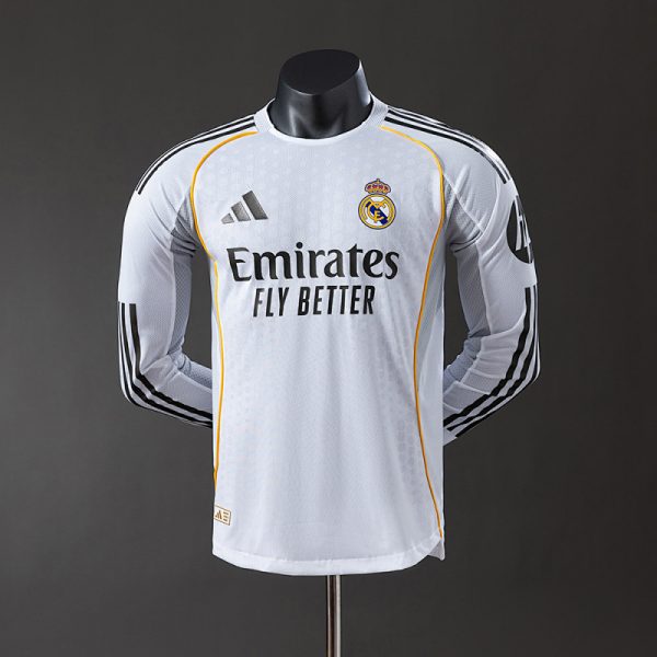 Real Madrid 25/26 Home Long Sleeve Player Version Jersey