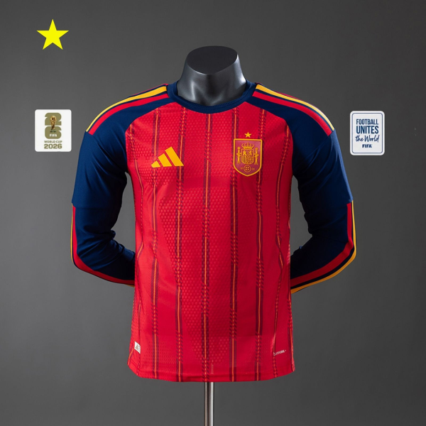 Spain 2026 Home Long Sleeve Player Version Jersey