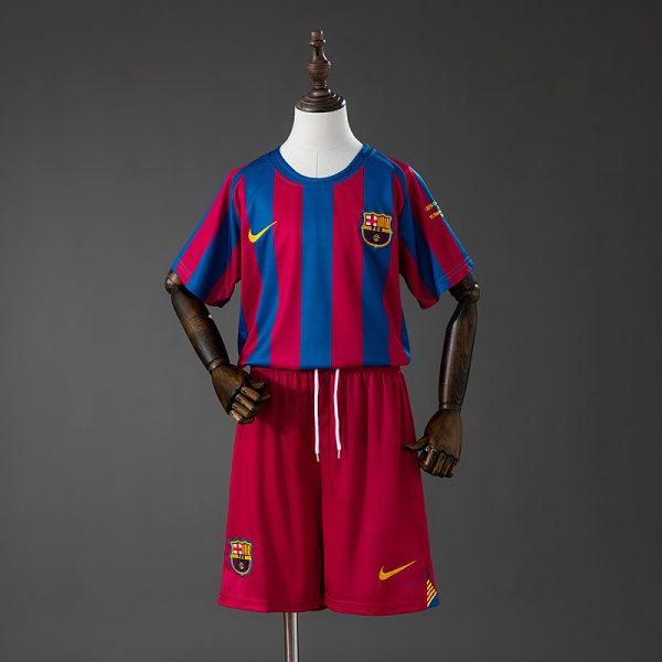 Barcelona 05/06 Home Champions League Retro Kids Kit