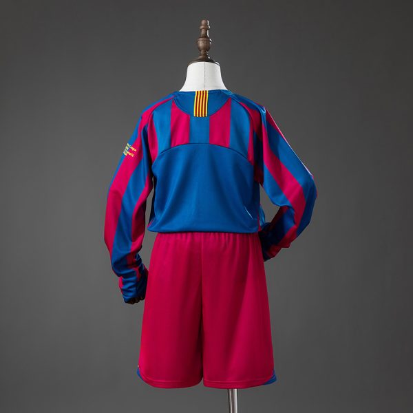 Barcelona 05/06 Home Champions League Long Sleeve Retro Kids Kit