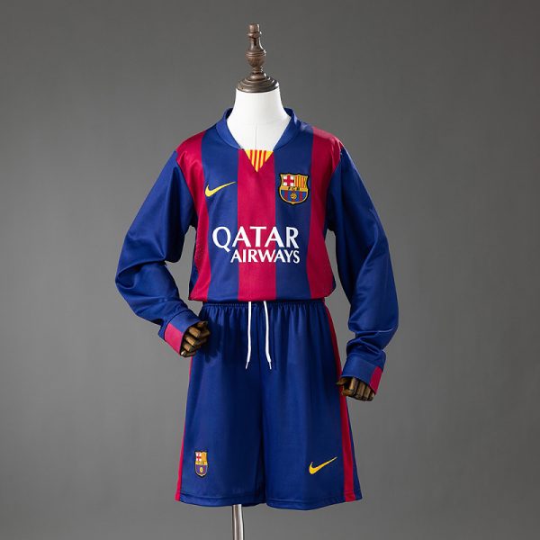 Barcelona 14/15 Home Long Sleeve Retro Kids Kit