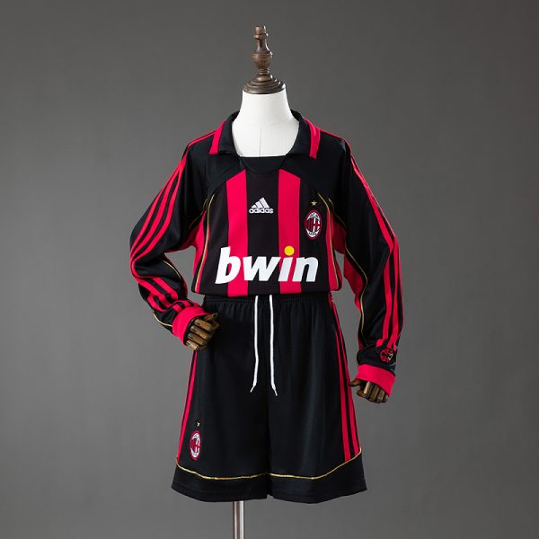 AC Milan 06/07 Home Long Sleeve Retro Kids Kit