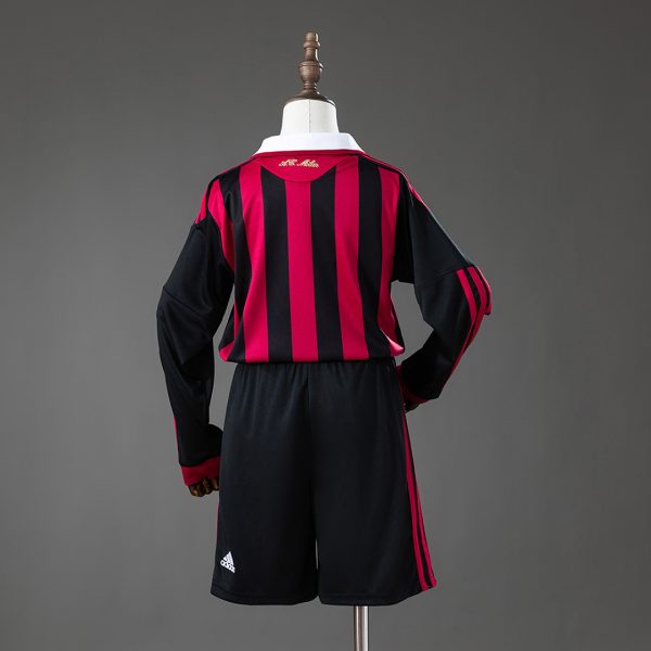 AC Milan 09/10 Home Long Sleeve Retro Kids Kit