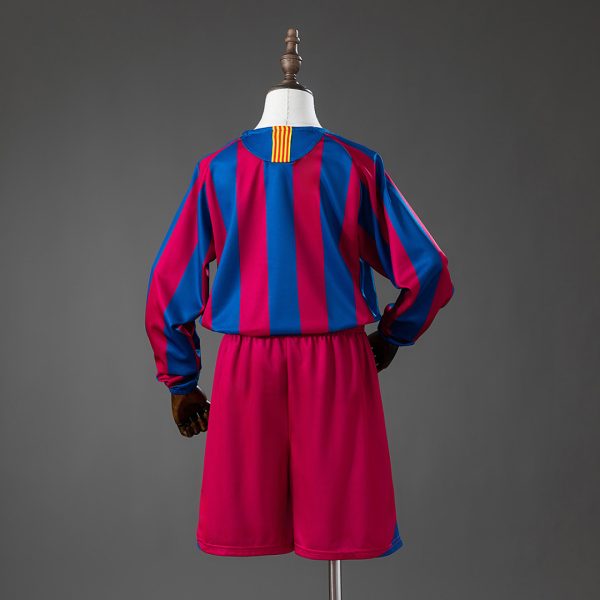 Barcelona 05/06 Home League Edition Long Sleeve Retro Kids Kit