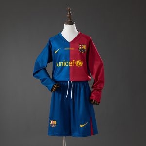 Barcelona 08/09 Home Long Sleeve Retro Kids Kit