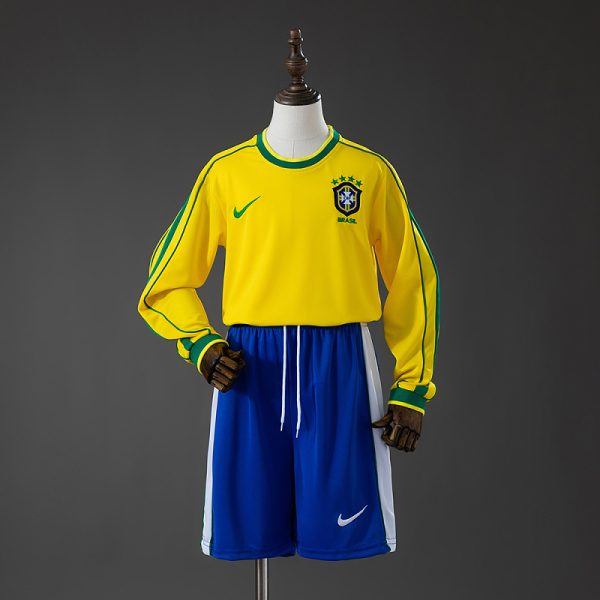Brazil 1998 Home Long Sleeve Retro Kids Kit