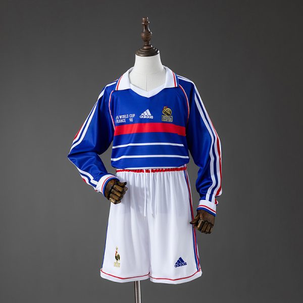 France 1998 Home Long Sleeve Retro Kids Kit