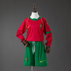 Portugal 2004 Home Long Sleeve Retro Kids Kit