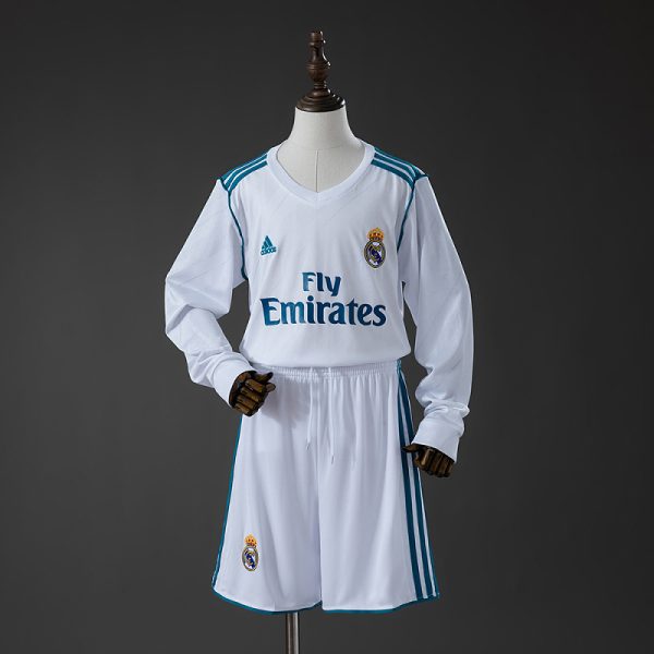 Real Madrid 17/18 Home Long Sleeve Retro Kids Kit