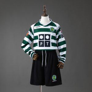 kb-238401229-1 Sporting CP 01/02 Home Long Sleeve Retro Kids Kit