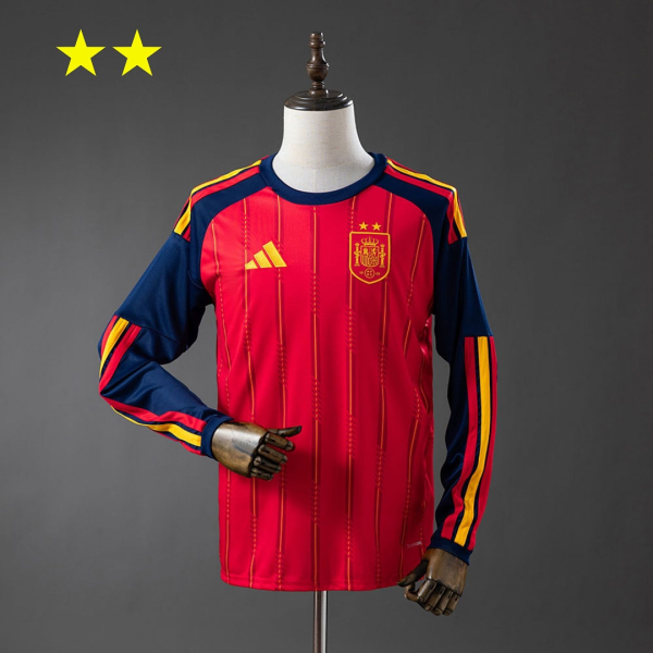 Spain 2026 Home 2 Star Long Sleeve Jersey