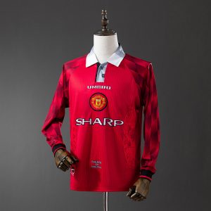 kb-82355782-1 Manchester United 1996 Home Long Sleeve Retro Jersey